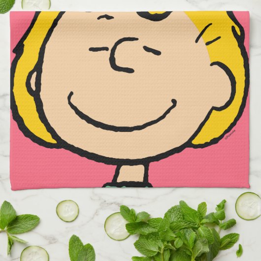 Peanuts | Sally half & half bloemen Theedoek (Gevouwen)