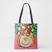 Peanuts | Sally half & half bloemen Tote Bag (Voorkant)