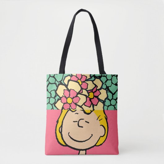 Peanuts | Sally half & half bloemen Tote Bag (Voorkant)