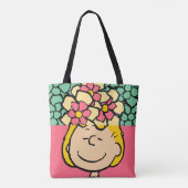 Peanuts | Sally half & half bloemen Tote Bag (Achterkant)
