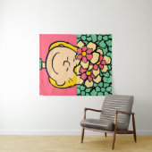 Peanuts | Sally half & half bloemen Wandkleed (In Situ (horizontaal))