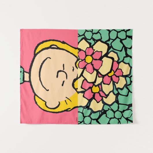 Peanuts | Sally half & half bloemen Wandkleed (Voorkant (horizontaal))