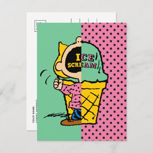 Peanuts | Sally Ice Cream Half & Half Briefkaart (Voorkant / Achterkant)