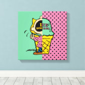Peanuts | Sally Ice Cream Half & Half Canvas Afdruk (Insitu (Houten vloer))