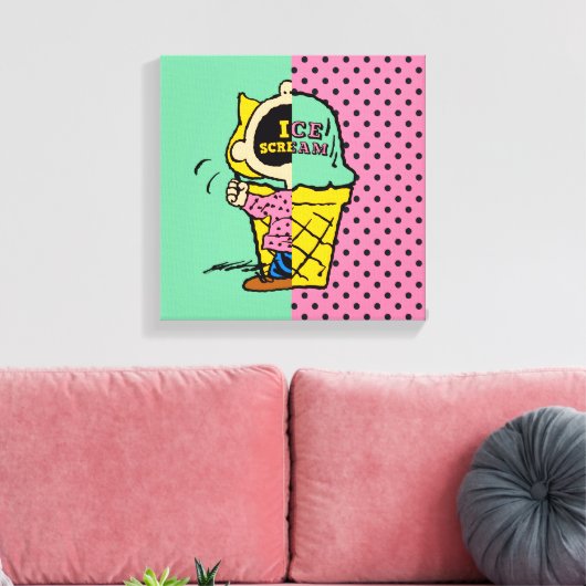 Peanuts | Sally Ice Cream Half & Half Canvas Afdruk (Insitu (Woonkamer))