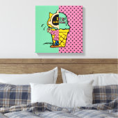 Peanuts | Sally Ice Cream Half & Half Canvas Afdruk (Insitu (Slaapkamer))