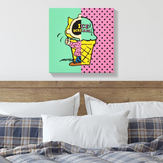 Peanuts | Sally Ice Cream Half & Half Canvas Afdruk (Insitu (Slaapkamer))