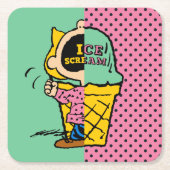Peanuts | Sally Ice Cream Half & Half Kartonnen Onderzetters (Voorkant)