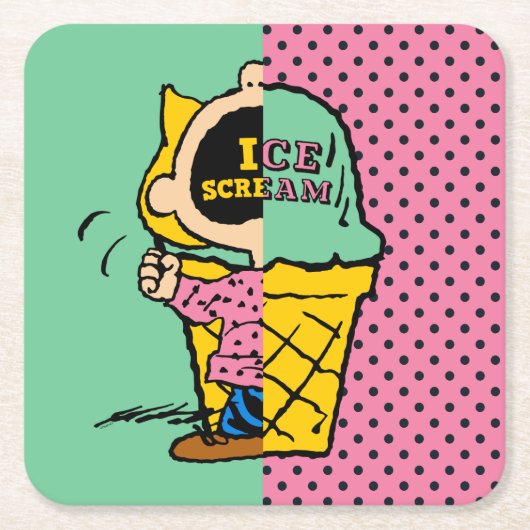 Peanuts | Sally Ice Cream Half & Half Kartonnen Onderzetters (Voorkant)