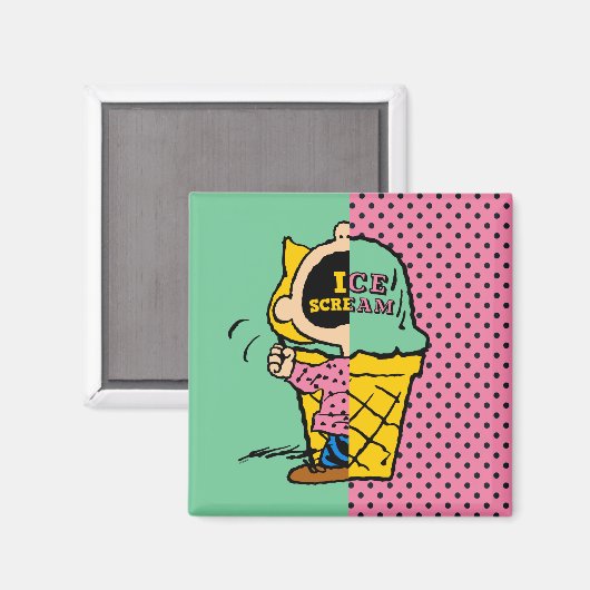 Peanuts | Sally Ice Cream Half & Half Magneet (Voorkant / Achterkant)