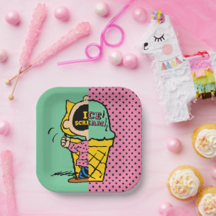 Peanuts   Sally Ice Cream Half & Half Papieren Bordje