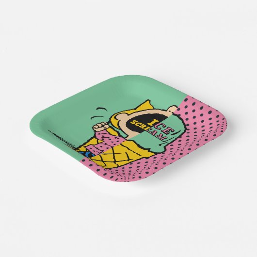 Peanuts | Sally Ice Cream Half & Half Papieren Bordje (Gebogen)