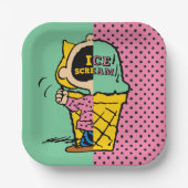 Peanuts | Sally Ice Cream Half & Half Papieren Bordje (Voorkant)
