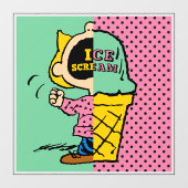 Peanuts | Sally Ice Cream Half & Half Raamsticker (Vel)