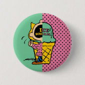 Peanuts | Sally Ice Cream Half & Half Ronde Button 5,7 Cm (Voorkant)