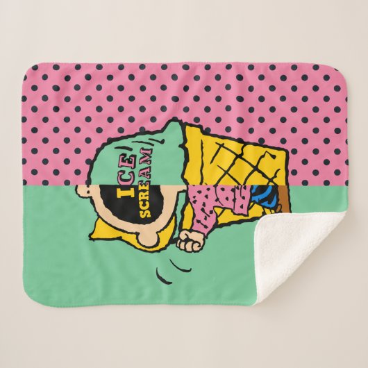 Peanuts | Sally Ice Cream Half & Half Sherpa Deken (Voorkant (horizontaal))