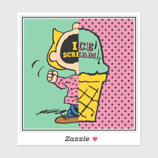 Peanuts | Sally Ice Cream Half & Half Sticker (Vel)