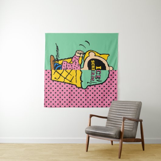 Peanuts | Sally Ice Cream Half & Half Wandkleed (In Situ (horizontaal))