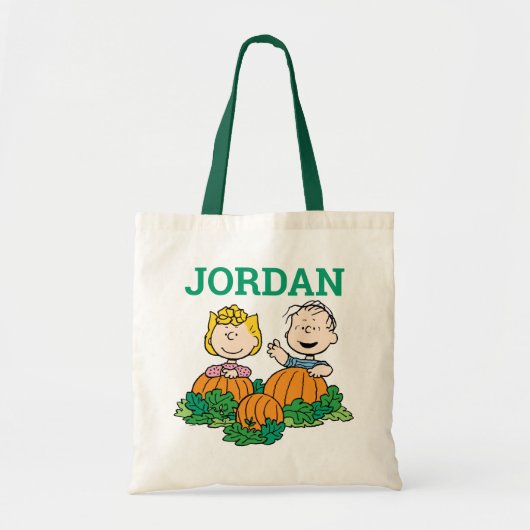 Peanuts | Sally & Linus in het pompoenveld Tote Bag (Voorkant)