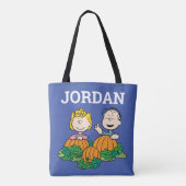 Peanuts | Sally & Linus in het pompoenveld Tote Bag (Achterkant)