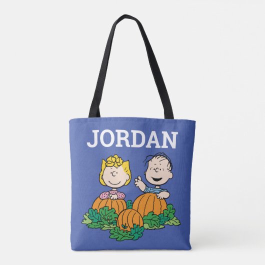 Peanuts | Sally & Linus in het pompoenveld Tote Bag (Achterkant)