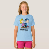 Peanuts | Sally & Linus Sled rijden T-shirt (Voorkant volledig)