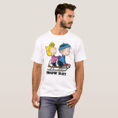 Peanuts | Sally & Linus Sled rijden T-shirt (Voorkant volledig)
