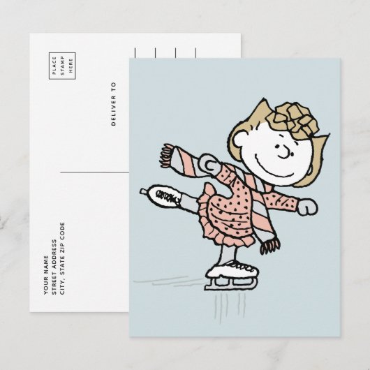 Peanuts | Sally on Ice Briefkaart (Voorkant / Achterkant)