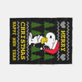 Peanuts Santa Claus Hug  Fleece Deken (Voorkant (Horizontaal))