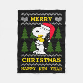 Peanuts Santa Claus Hug  Fleece Deken (Voorkant)