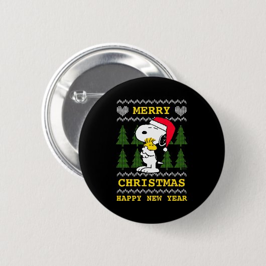 Peanuts Santa Claus Hug  Ronde Button 5,7 Cm (Voorkant /achterkant)