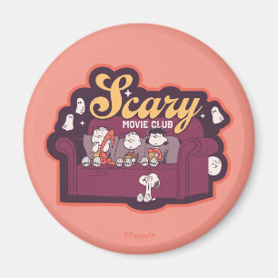 Peanuts Scary Movie Club Halloween Bank Magneet