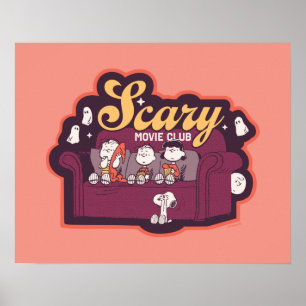 Peanuts Scary Movie Club Halloween Bank Poster