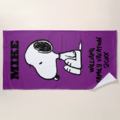 Peanuts | Sitting Snoopy Familie Vakantie Strandlaken (Voorkant)