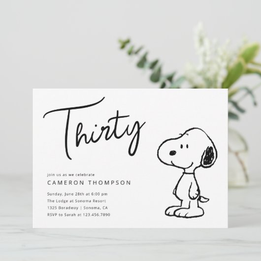 Peanuts Snoopy - 30e verjaardag Kaart (Staand voorkant)