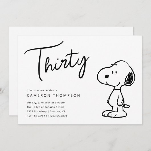Peanuts Snoopy - 30e verjaardag Kaart (Voorkant / Achterkant)