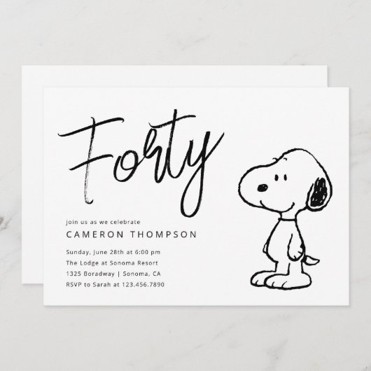 Peanuts Snoopy - 40e verjaardag Kaart (Voorkant / Achterkant)