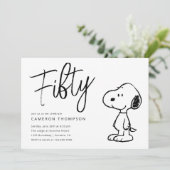 Peanuts Snoopy - 50ste verjaardag Kaart (Staand voorkant)