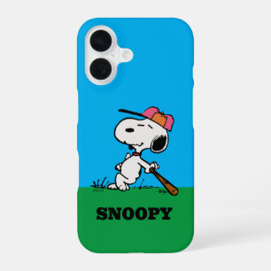 Peanuts Snoopy aan slag iPhone 16 Hoesje