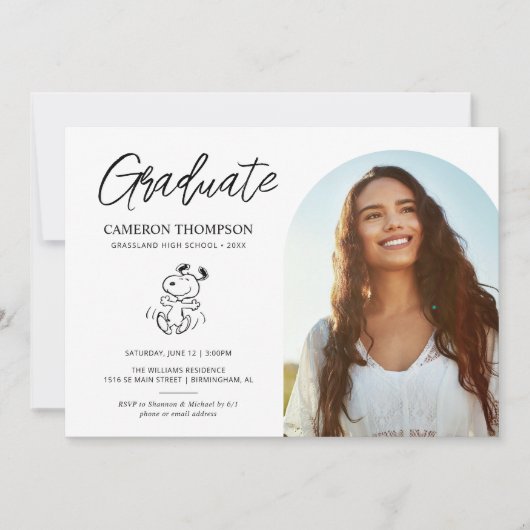 Peanuts Snoopy | Afstudeerfeest voor scholen Kaart (Voorkant)