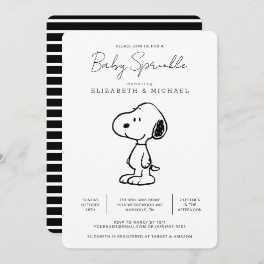 Peanuts Snoopy - Baby Sprinkle Kaart (Voorkant / Achterkant)