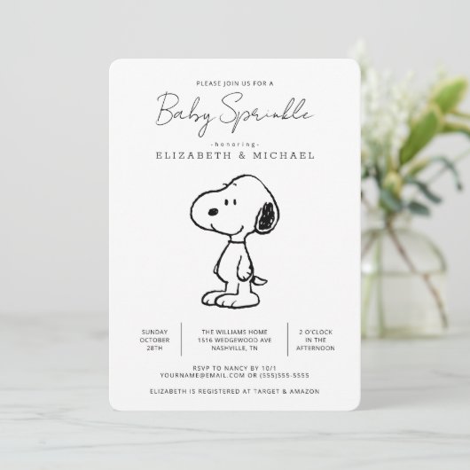 Peanuts Snoopy - Baby Sprinkle Kaart (Staand voorkant)