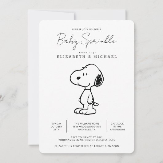 Peanuts Snoopy - Baby Sprinkle Kaart (Voorkant)