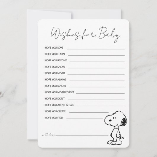 Peanuts Snoopy - Baby Sprinkle Wishes voor Baby Notitiekaartje (Voorkant)