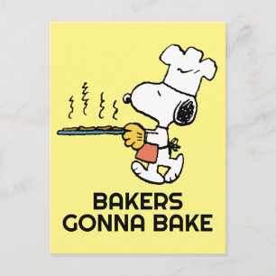 Peanuts   Snoopy Bakken Cookies Briefkaart