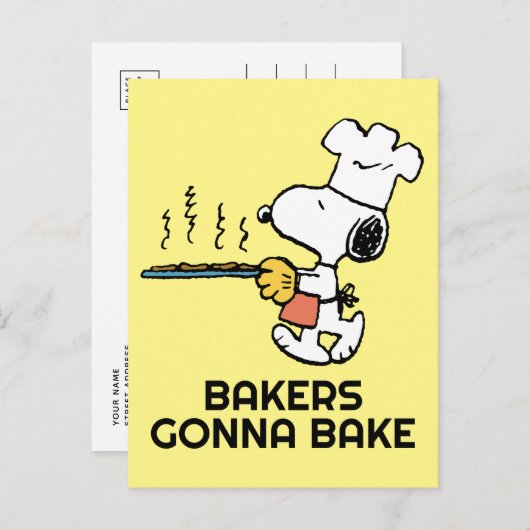Peanuts | Snoopy Bakken Cookies Briefkaart (Voorkant / Achterkant)