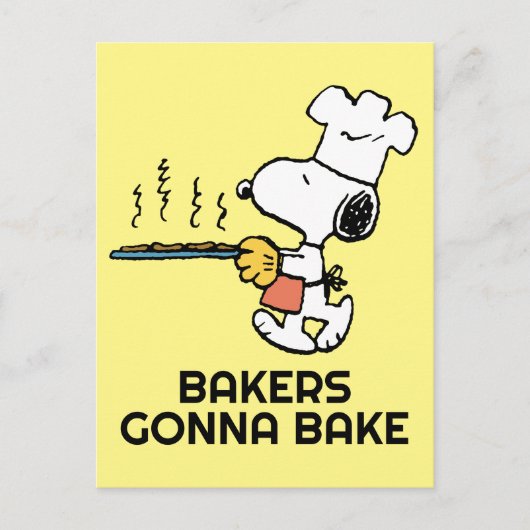 Peanuts | Snoopy Bakken Cookies Briefkaart (Voorkant)