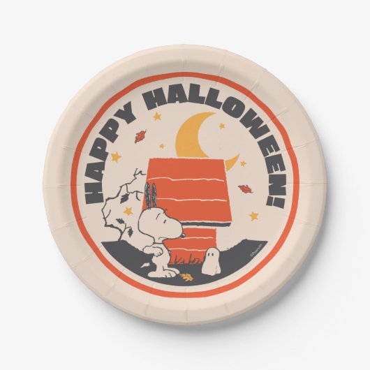 Peanuts |  Snoopy Bang Door Ghost Papieren Bordje (Voorkant)