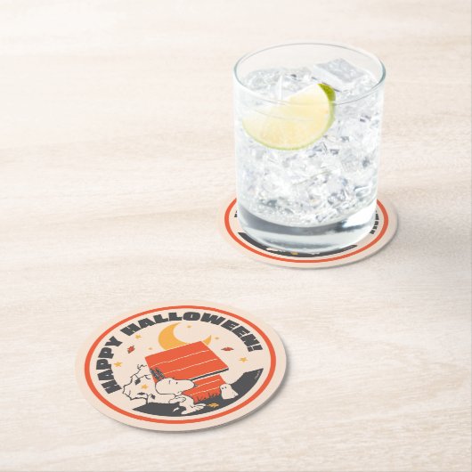 Peanuts |  Snoopy Bang Door Ghost Ronde Kartonnen Onderzetter (Insitu)