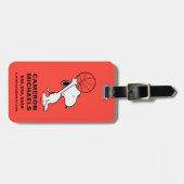 Peanuts | Snoopy Basketball Hoop Shot Bagagelabel (Voorkant horizontaal)